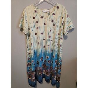 Anna Maxwell Womens Sz 18/20 Floral Short Sleeve Beachy vacation Coastal Lounge‎